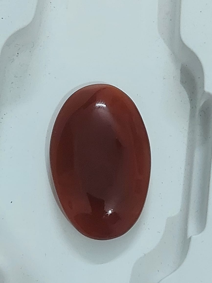 3.5 Carat Natural Yemeni Brown Aqeeq – Oval Cabochon Cut